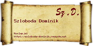 Szloboda Dominik névjegykártya